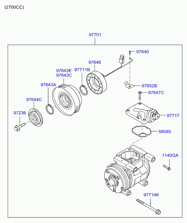 KIA 97701-2E300 - Compressore, Climatizzatore www.autoricambit.com