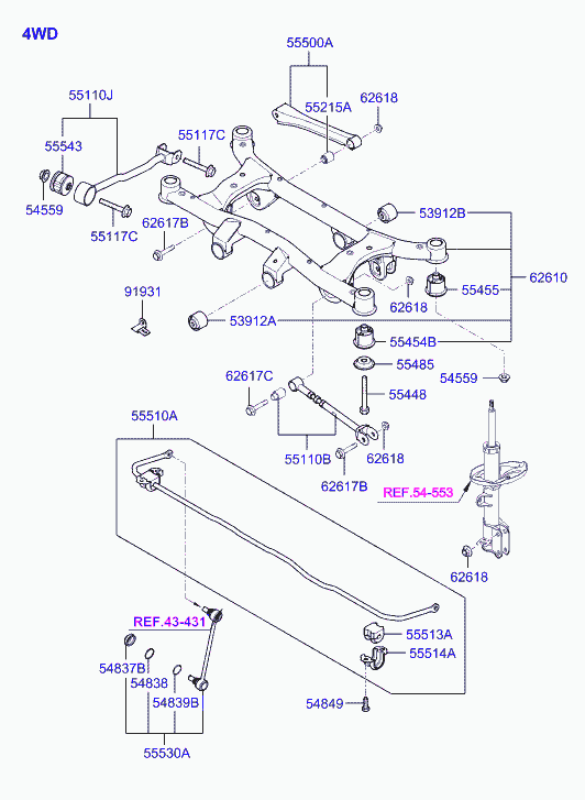 Hyundai 55210-2E100 - Sospensione a ruote indipendenti www.autoricambit.com