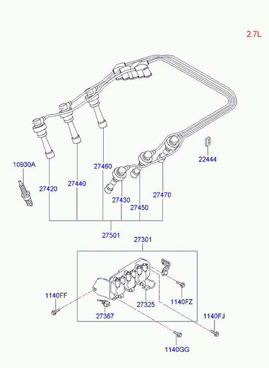 KIA 27410 23700 - Candela accensione www.autoricambit.com