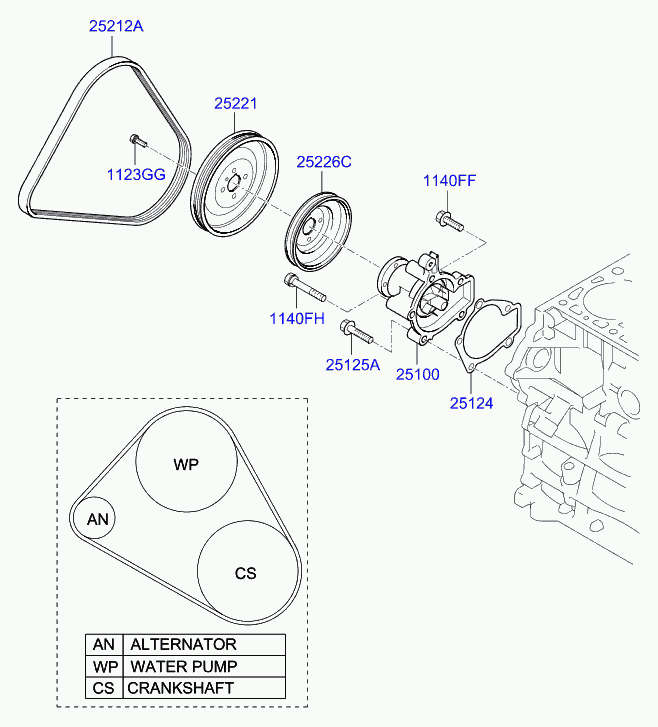 Hyundai 25212 23721 - Cinghia Poly-V www.autoricambit.com