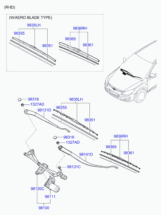 KIA 98350 2L000 - Spazzola tergi www.autoricambit.com