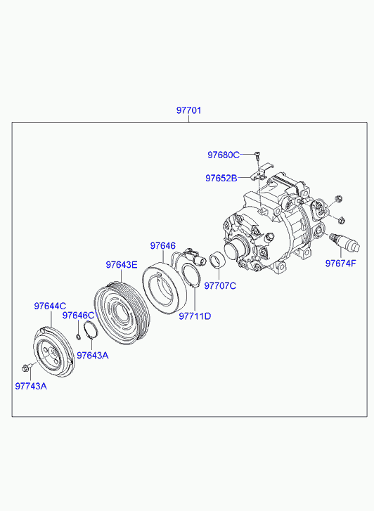 Hyundai 97701-2H140 - Compressore, Climatizzatore www.autoricambit.com