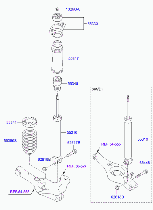 Hyundai 553302S200 - Supporto ammortizzatore a molla www.autoricambit.com