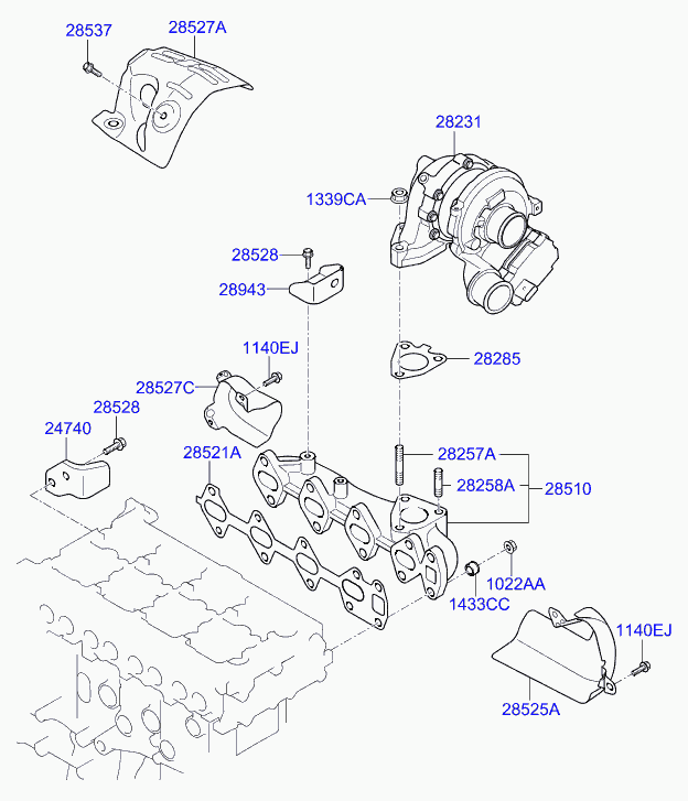 KIA 282312F000 - Turbocompressore, Sovralimentazione www.autoricambit.com