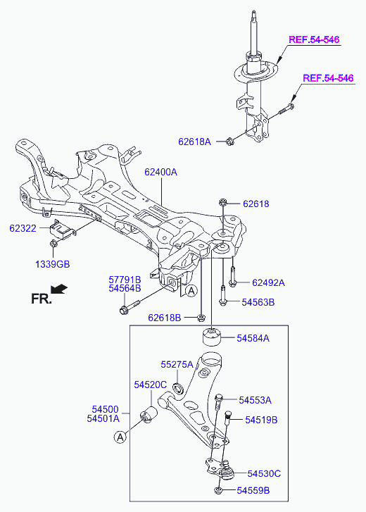 Hyundai 54530-3S000* - Giunto di supporto / guida www.autoricambit.com