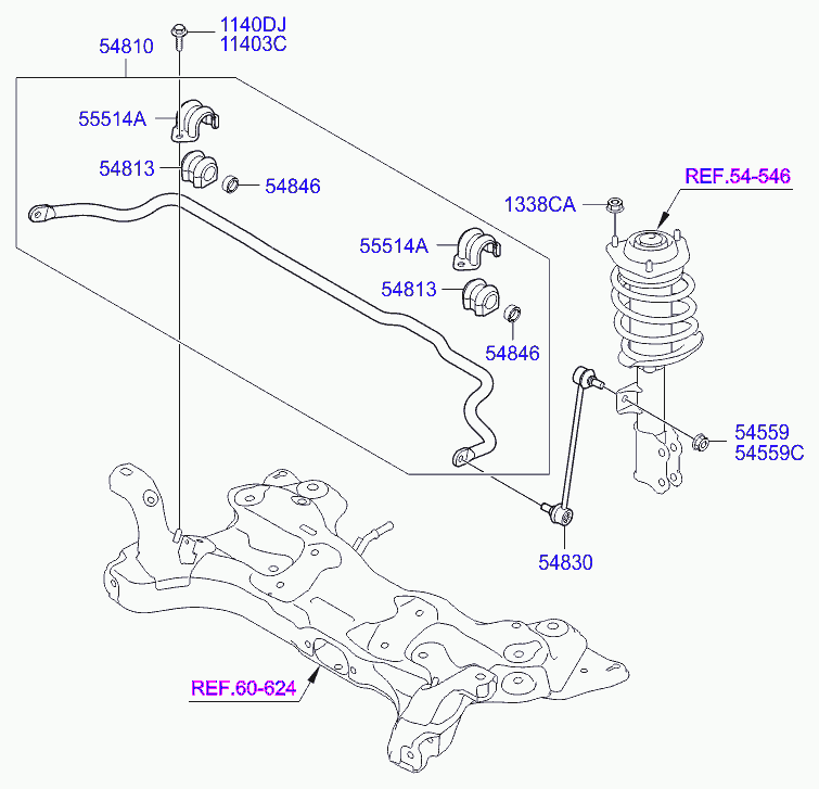 Hyundai 54830-4L000 - Asta/Puntone, Stabilizzatore www.autoricambit.com