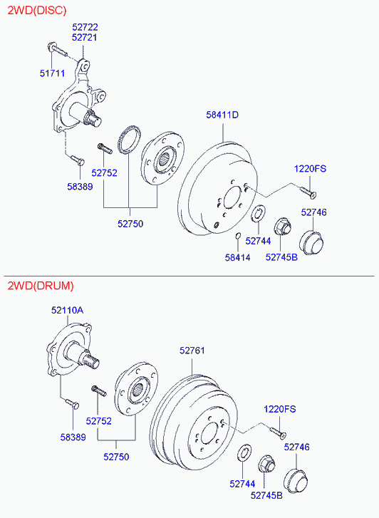 KIA 52750-26000 - Kit cuscinetto ruota www.autoricambit.com