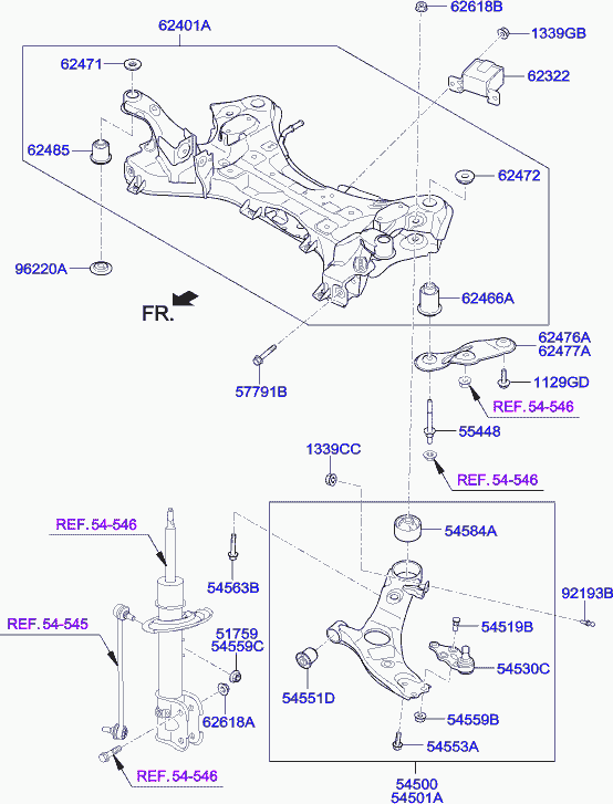 Hyundai 54501 2W600 - Sospensione a ruote indipendenti www.autoricambit.com