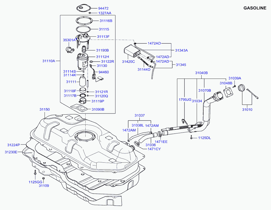 Hyundai 311121C100 - Filtro carburante www.autoricambit.com