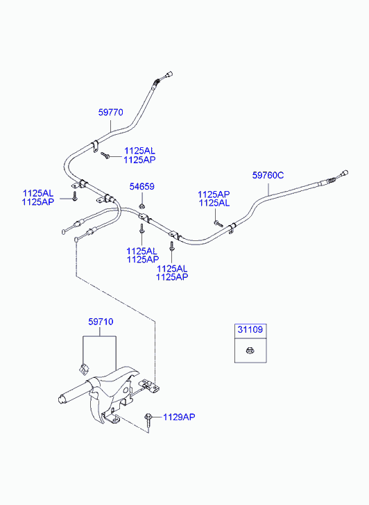 KIA 59760-1C850 - Cavo comando, Freno stazionamento www.autoricambit.com