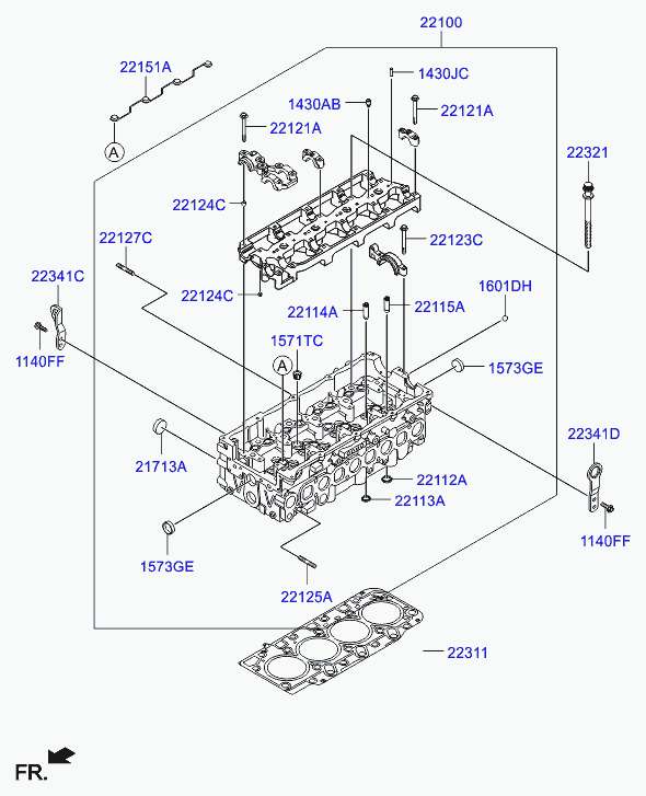 KIA 221004A701 - Testata www.autoricambit.com