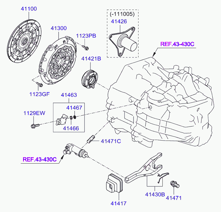 KIA 41300-3D000 - Spingidisco frizione www.autoricambit.com