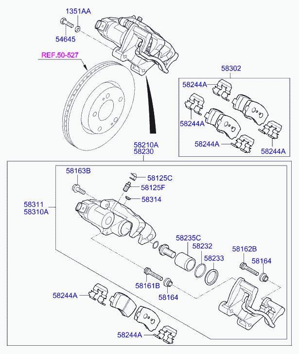 Hyundai 58302-3ZA10 - Kit pastiglie freno, Freno a disco www.autoricambit.com