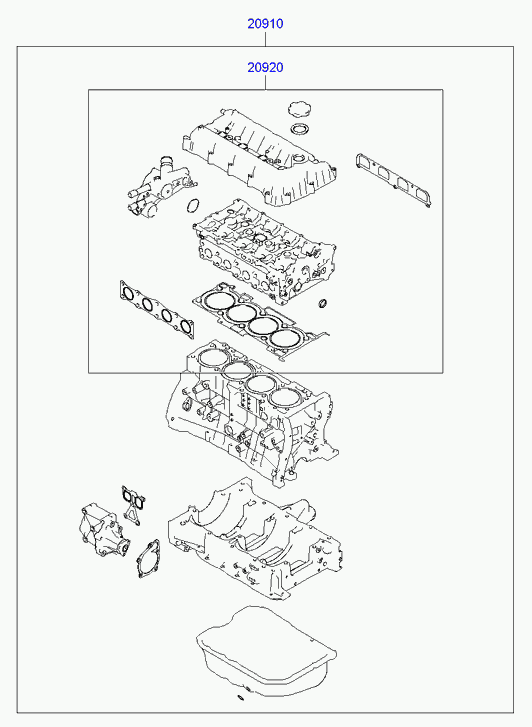 KIA 209102GL00 - Kit completo guarnizioni, Motore www.autoricambit.com