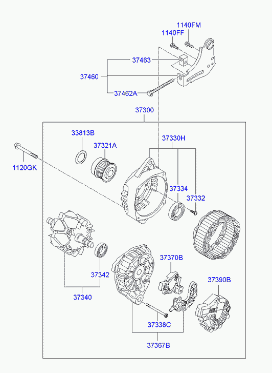 Hyundai 373002B750 - Alternatore www.autoricambit.com