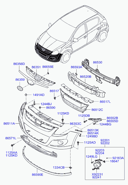 Hyundai 865104P000 - Paraurti www.autoricambit.com