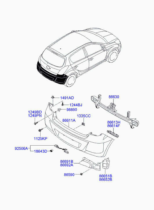 Hyundai 866104P000 - Paraurti www.autoricambit.com