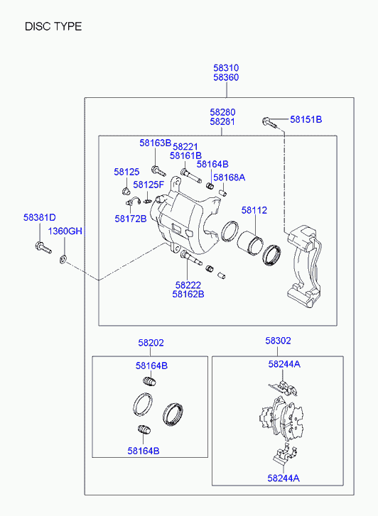 Hyundai 58302-H1A10 - Kit pastiglie freno, Freno a disco www.autoricambit.com