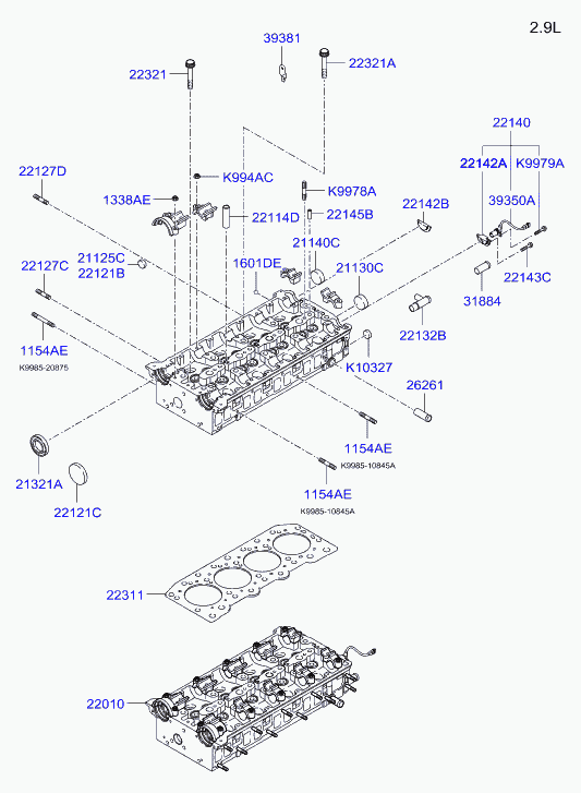 KIA 0K551-10-281 - Guida valvola www.autoricambit.com