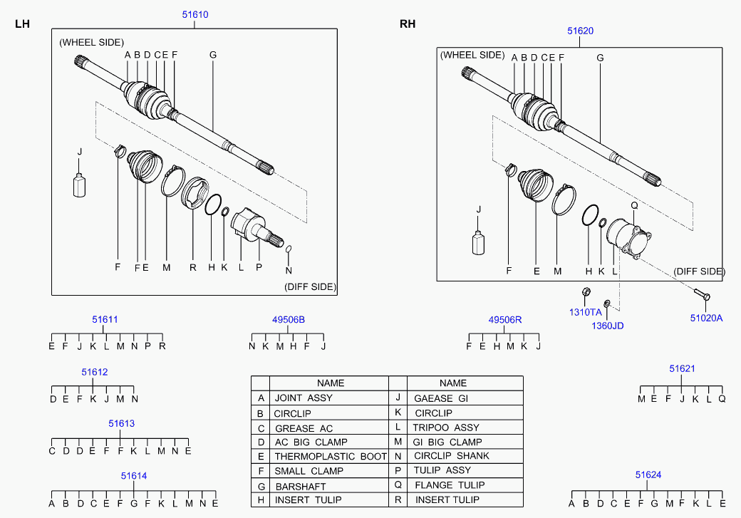 Hyundai 51614-H1000 - Giunto, Semiasse www.autoricambit.com