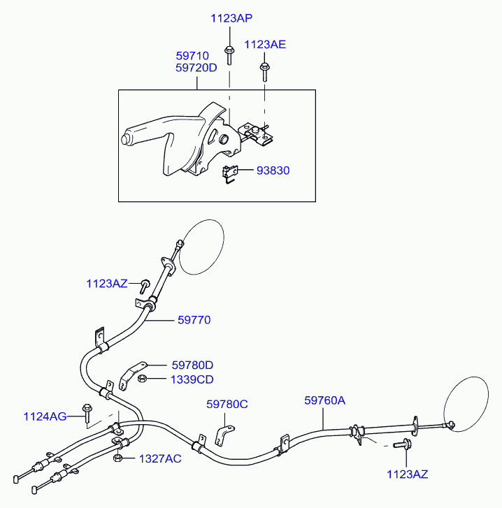 Hyundai 59760-H1050 - Cavo comando, Freno stazionamento www.autoricambit.com