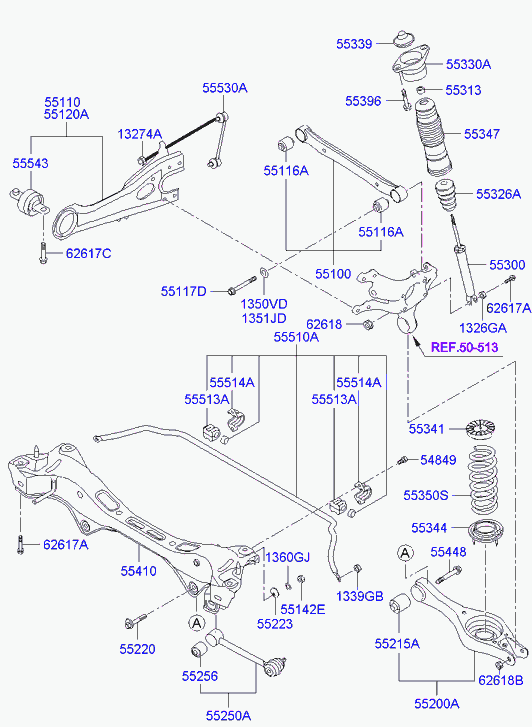 Hyundai 55513-1H100 - Bronzina cuscinetto, Barra stabilizzatrice www.autoricambit.com