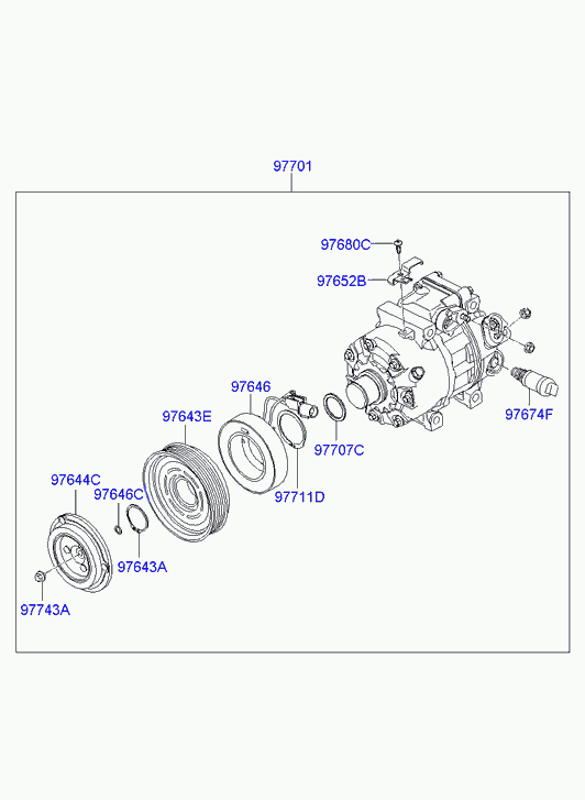 Hyundai 97701-2H240 - Compressore, Climatizzatore www.autoricambit.com