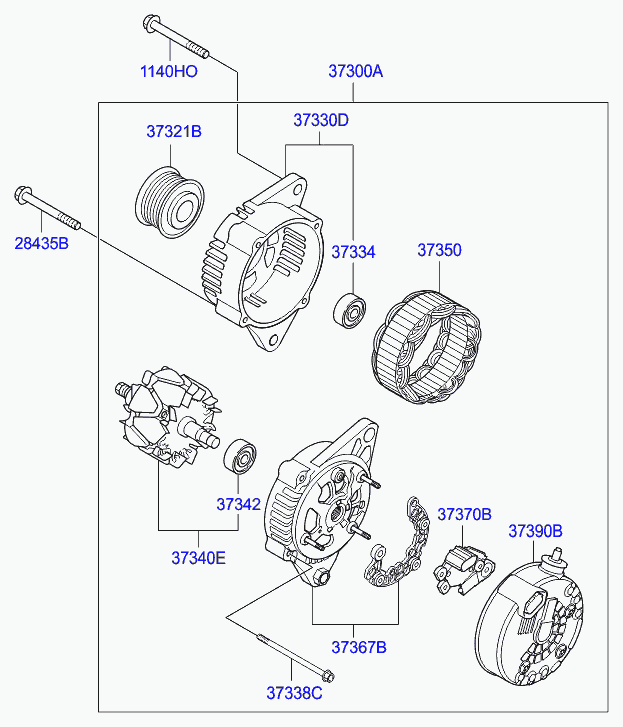 KIA 37322-2A-110 - Puleggia cinghia, Alternatore www.autoricambit.com