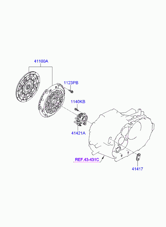 Hyundai 41200-24600 - Kit frizione www.autoricambit.com