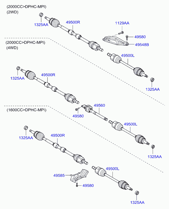 KIA 495012Y050 - Kit giunti, Semiasse www.autoricambit.com