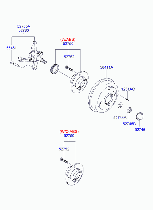 KIA 52710-25101 - Kit cuscinetto ruota www.autoricambit.com