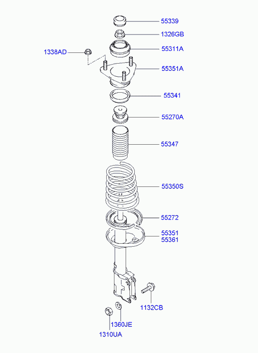 Hyundai 5535025151 - Ammortizzatore www.autoricambit.com