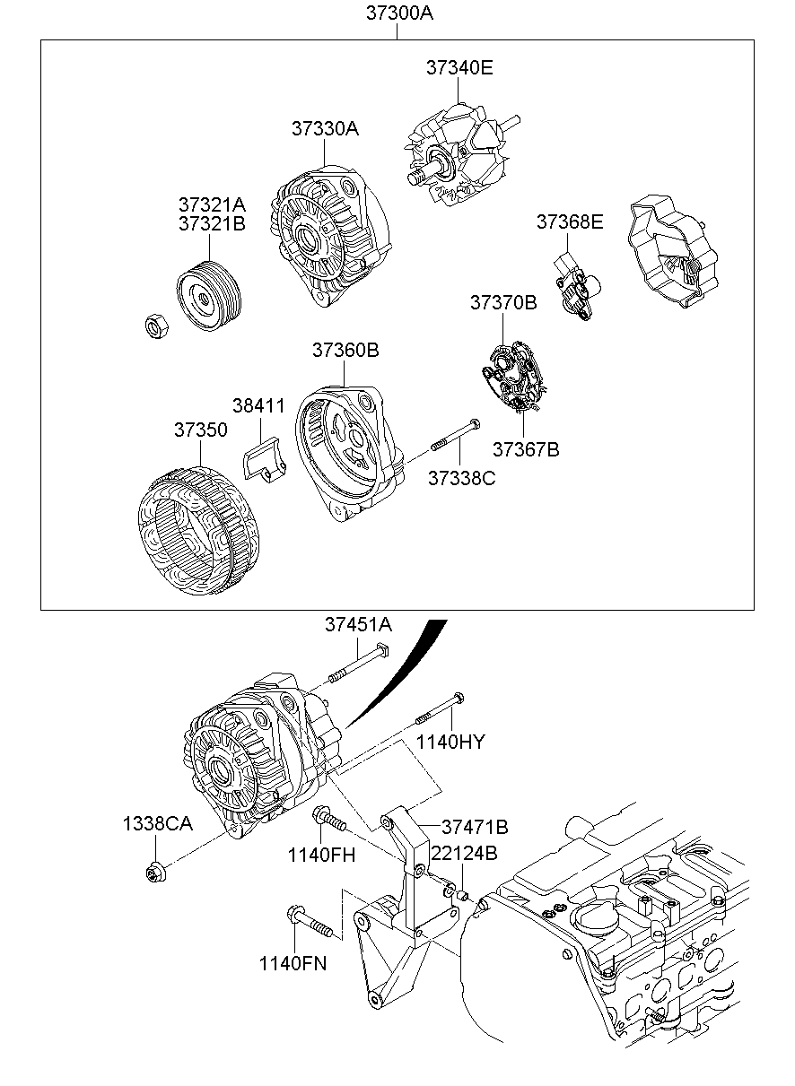 KIA 373004A310 - Alternatore www.autoricambit.com