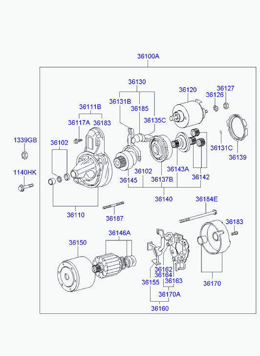 Hyundai 1339610007B - Dado, Collettore gas scarico www.autoricambit.com