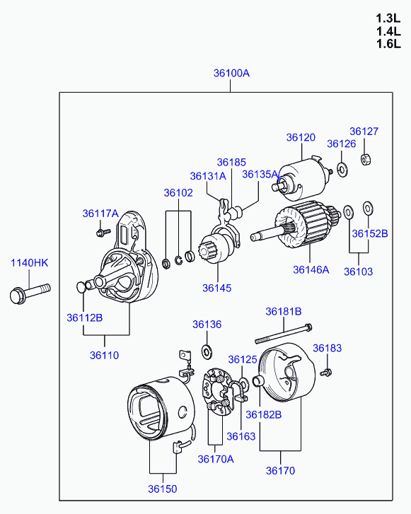 KIA 36100-22800 - Motorino d'avviamento www.autoricambit.com