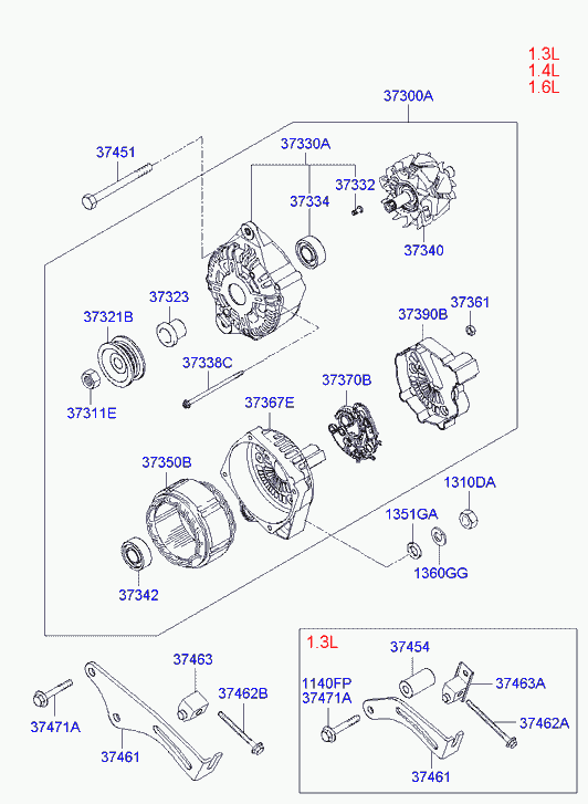 KIA 3732122650 - Puleggia cinghia, Alternatore www.autoricambit.com