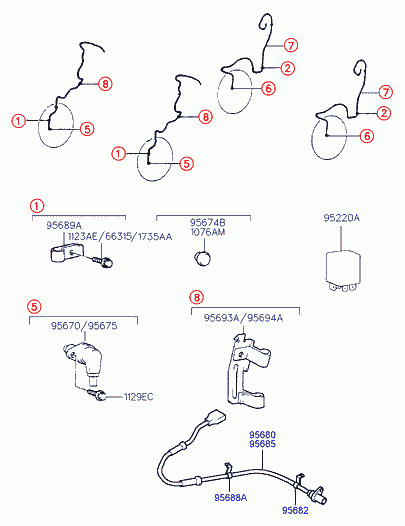 Hyundai 95671-02000 - Sensore, N° giri ruota www.autoricambit.com