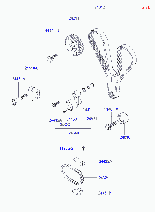 KIA 24312-38-210 - Cinghia dentata www.autoricambit.com