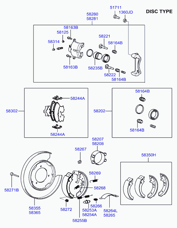 KIA 58302-38A10 - Kit pastiglie freno, Freno a disco www.autoricambit.com