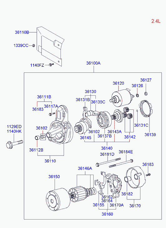 Hyundai 3616937310 - Spazzola in carbone, Motorino d'avviamento www.autoricambit.com