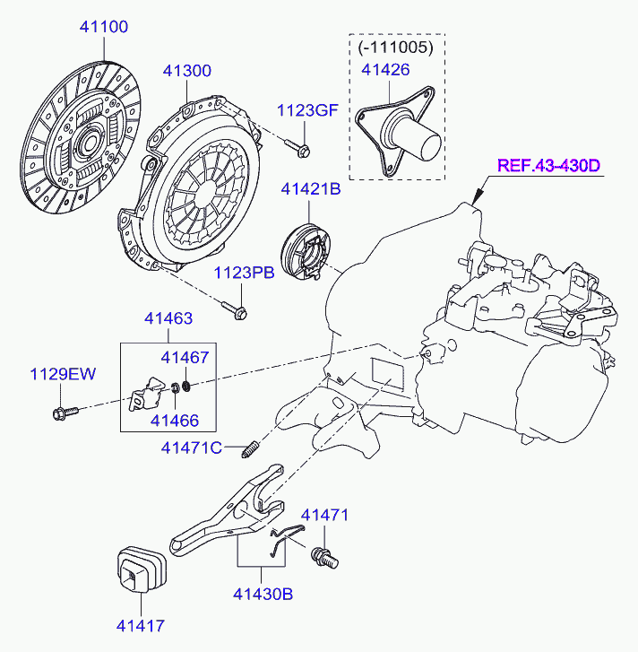 Hyundai 41100-3D400 - Kit frizione www.autoricambit.com