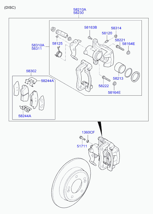 KIA 58302 A6A30 - Kit pastiglie freno, Freno a disco www.autoricambit.com