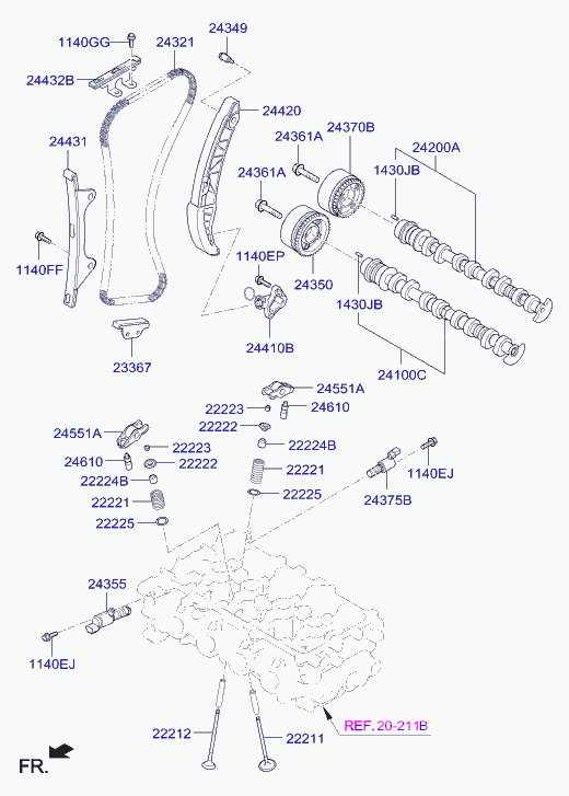 KIA 24420-03100 - Pattino, Catena distribuzione www.autoricambit.com