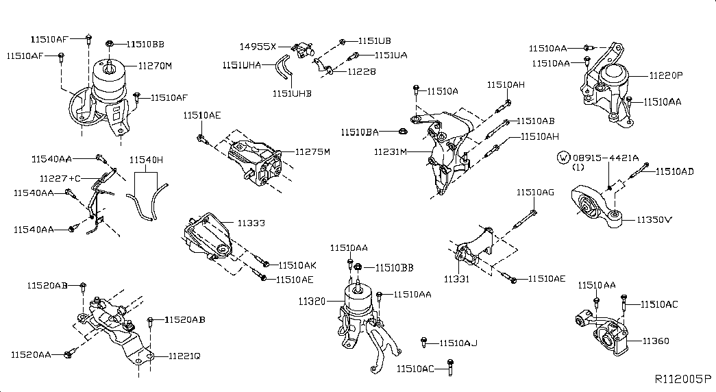 NISSAN 113604RA0A - Sospensione, Motore www.autoricambit.com