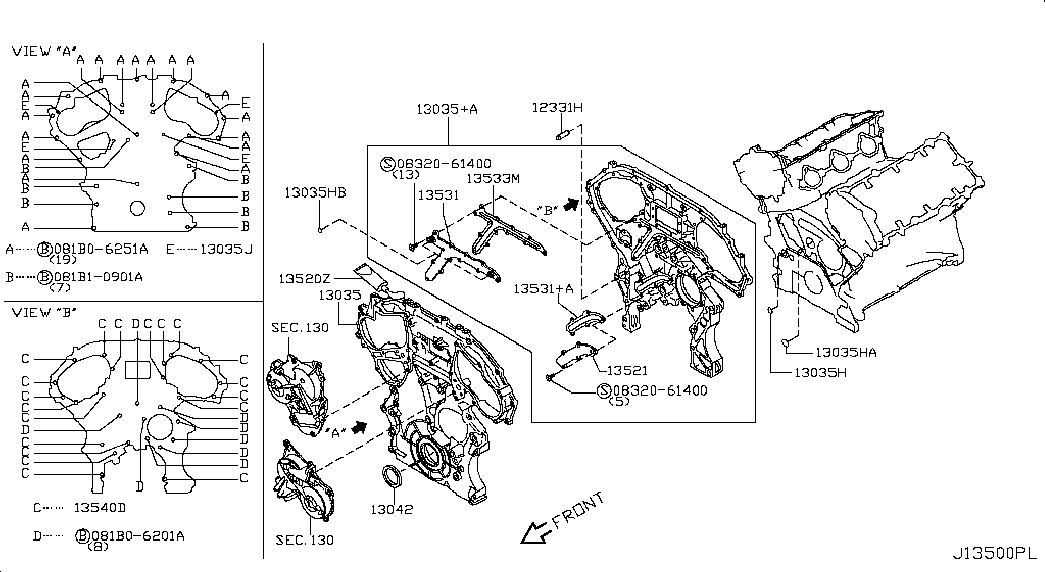 Infiniti 1351031U10 - Paraolio, Albero a gomiti www.autoricambit.com