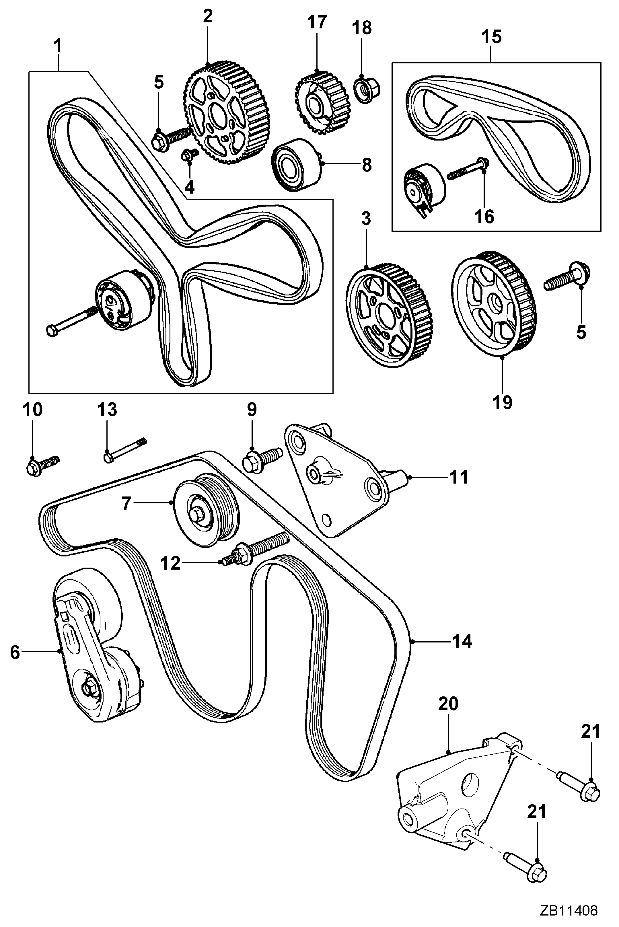 Jaguar C2C 41082 - Kit cinghie dentate www.autoricambit.com