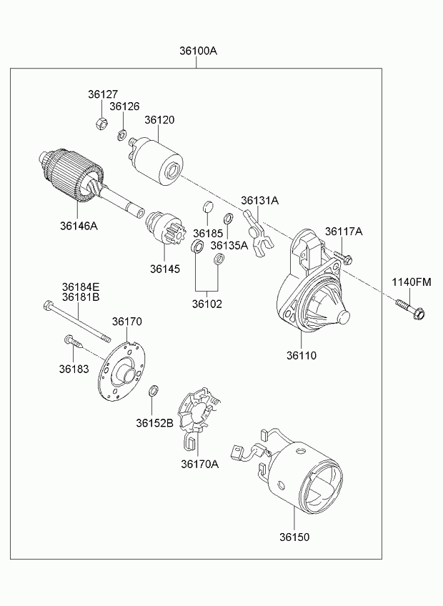 KIA 3613911140 - Pignone, Motorino d'avviamento www.autoricambit.com