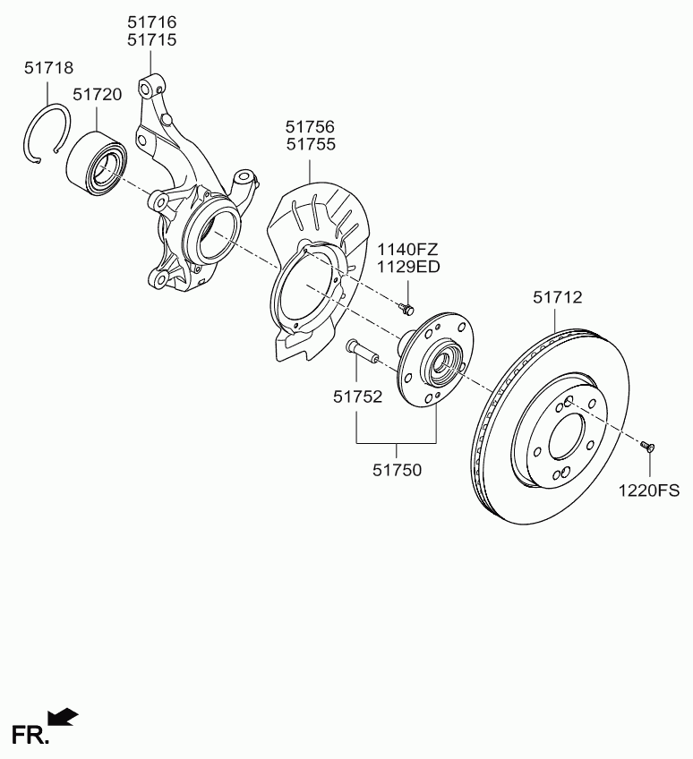 Hyundai 51720-0Q000 - Kit cuscinetto ruota www.autoricambit.com