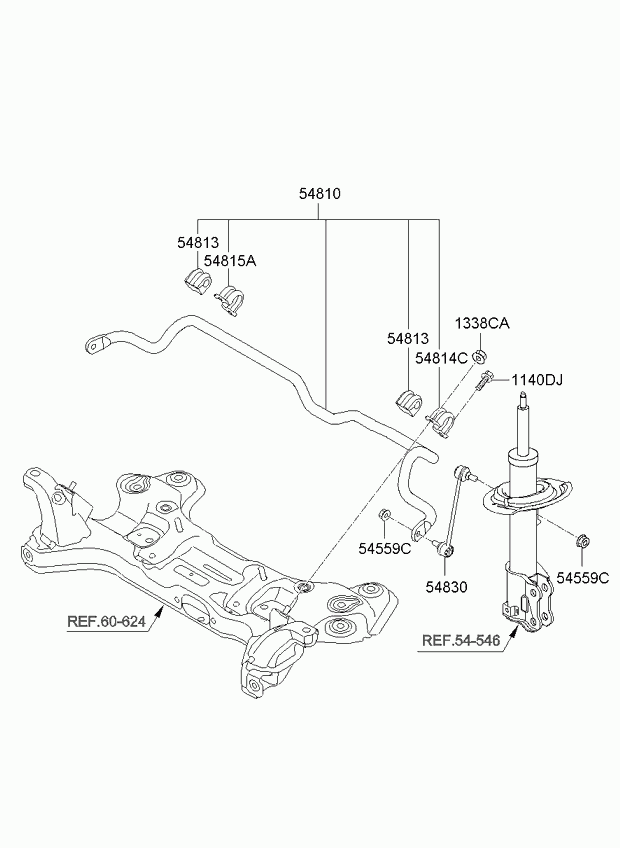 Hyundai 54830-A6000 - Asta/Puntone, Stabilizzatore www.autoricambit.com