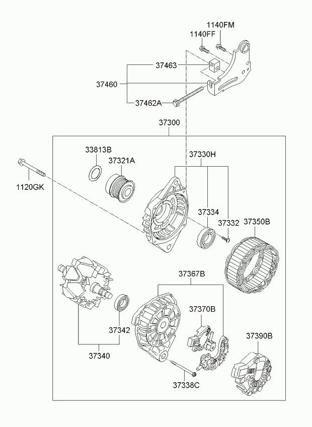 Hyundai 37300-2B710 - Alternatore www.autoricambit.com